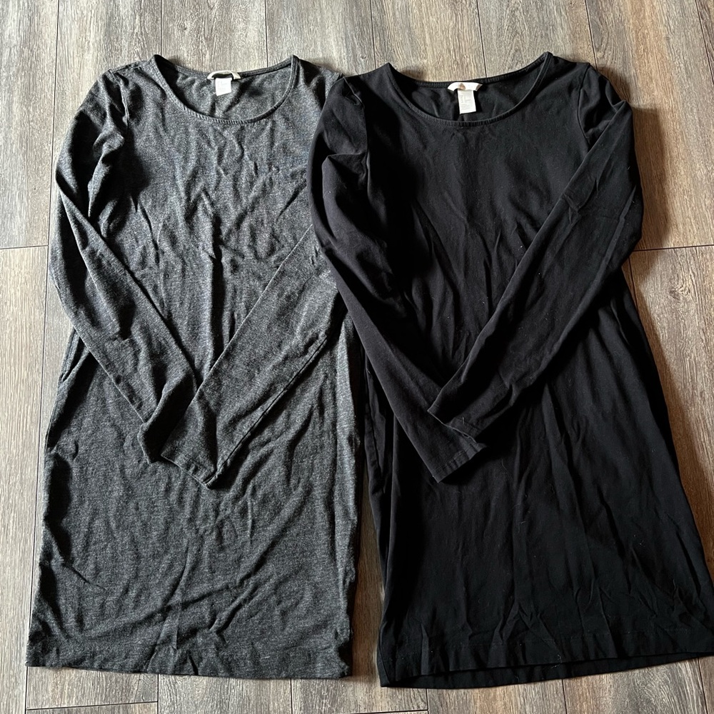 H&M Women's Midi Dresses - Gray and Black